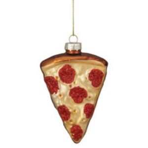 Gold and Red Pizza Slice Ornament